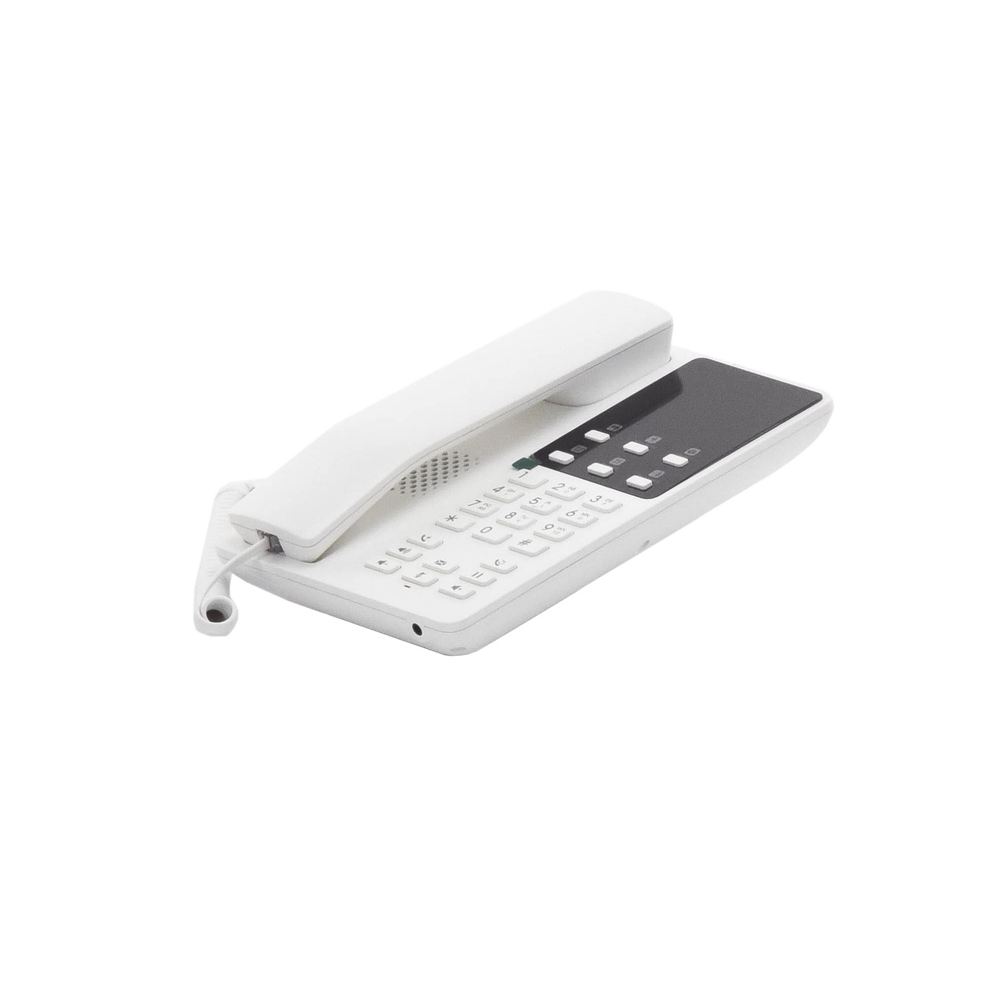 Teléfono IP Hotelero Wi-Fi, 2 líneas SIP con 2 cuentas, codec Opus, IPV4/IPV6, color blanco, con gestión en la nube GDMS