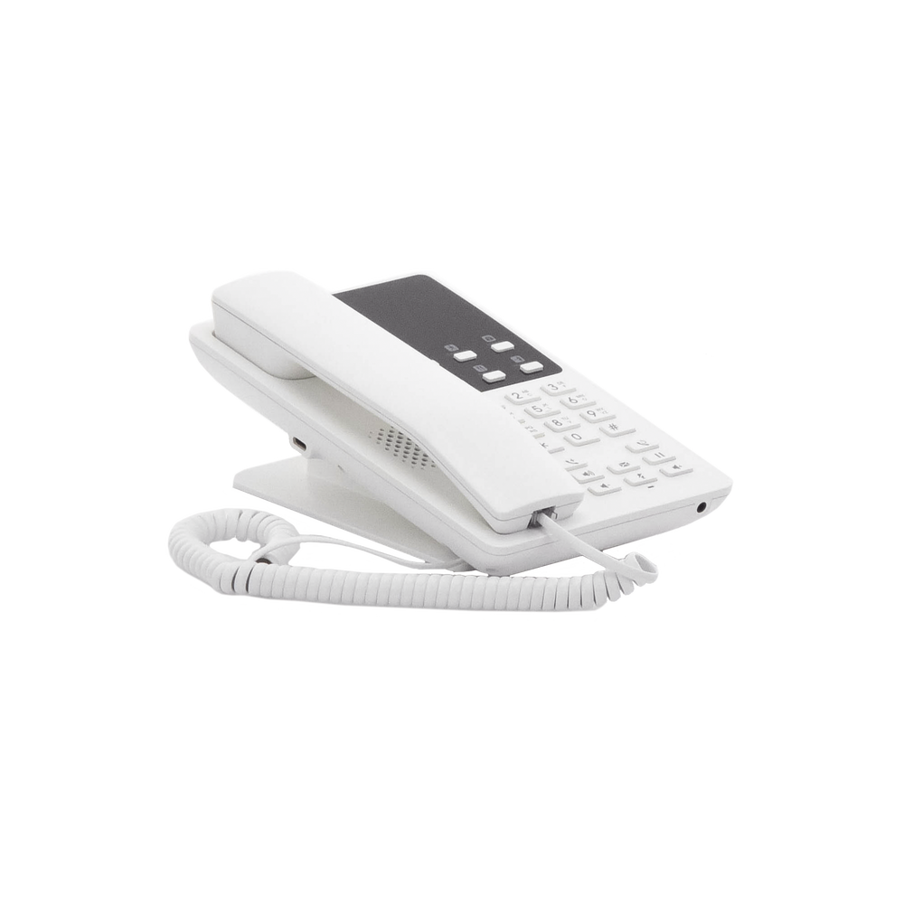 Teléfono IP Hotelero Wi-Fi, 2 líneas SIP con 2 cuentas, codec Opus, IPV4/IPV6, color blanco, con gestión en la nube GDMS