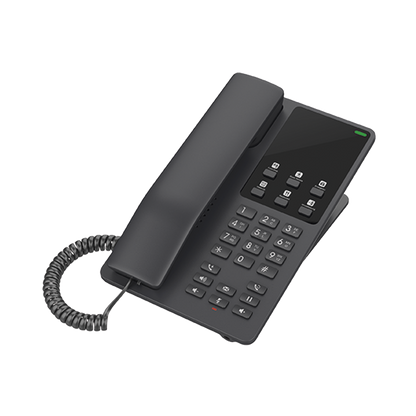 Teléfono IP Hotelero, 2 líneas SIP con 2 cuentas, codec Opus, IPV4/IPV6, color negro, con gestión en la nube GDMS