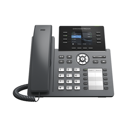 Teléfono IP Wi-Fi, Grado Operador, 8 líneas SIP con 4 cuentas, pantalla a color 2.8", puertos Gigabit, Bluetooth, PoE, codec Opus, IPV4/IPV6 con gestión en la nube GDMS