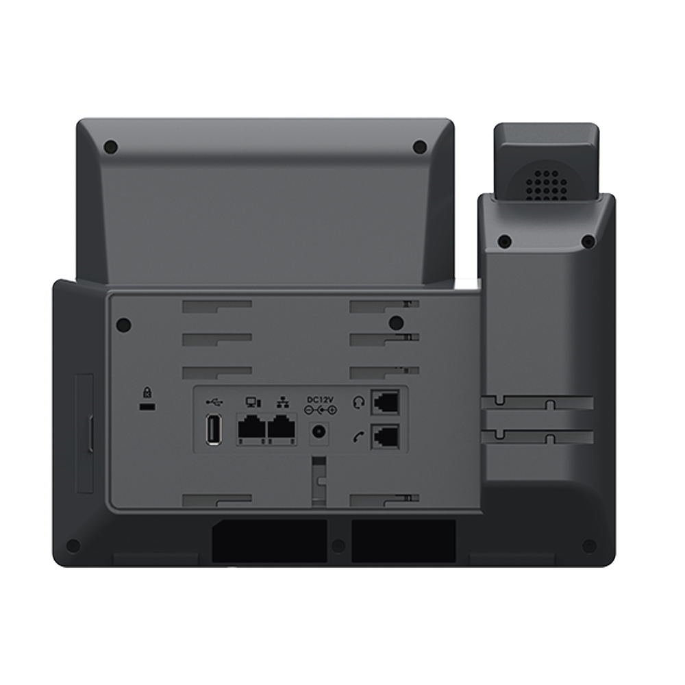 Teléfono IP Wi-Fi, Grado Operador, 14 líneas SIP con 6 cuentas, pantalla LCD  5", puertos Gigabit, Bluetooth, PoE, codec Opus, IPV4/IPV6 con gestión en la nube GDMS