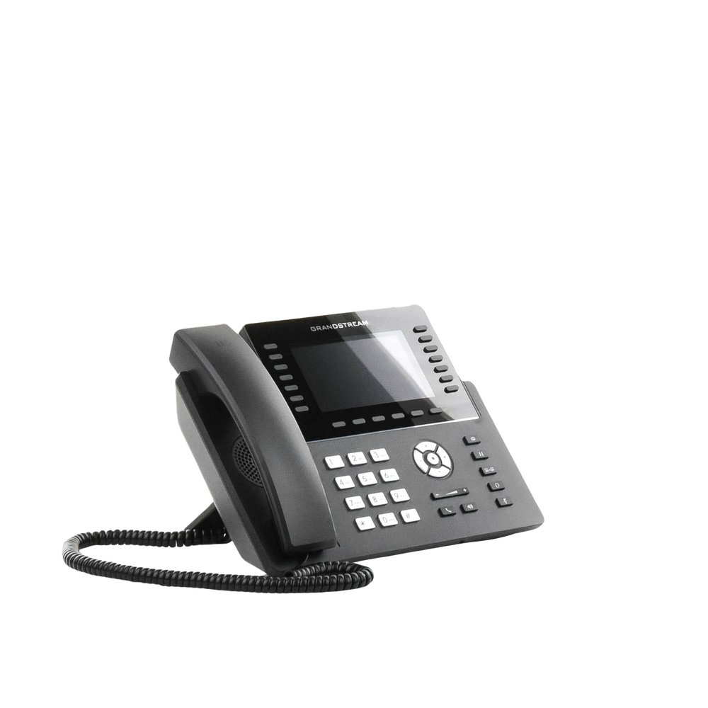 Teléfono IP Wi-Fi, Grado Operador, 14 líneas SIP con 6 cuentas, pantalla LCD  5", puertos Gigabit, Bluetooth, PoE, codec Opus, IPV4/IPV6 con gestión en la nube GDMS