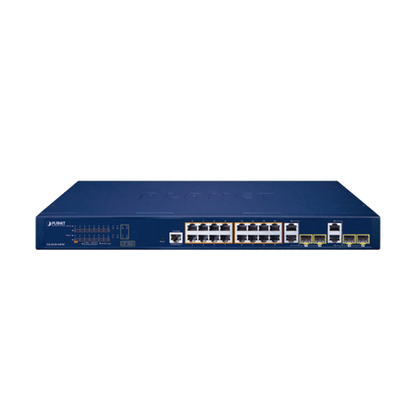 Switch Administrable PoE  Capa 2 de 16 Puertos 10/100/1000 Mbps 802.3af/at, 4 Puertos SFP Gigabit, Hasta 240 W