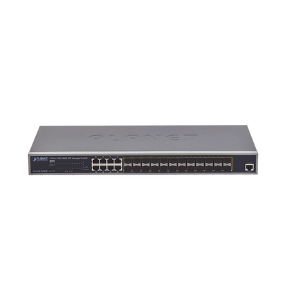 Switch Administrable Capa 2 con Fuente de Alimentación Redundante, 24 Puertos SFP Gigabit 100/1000X, 8 Puertos Combo RJ45 Gigabit.
