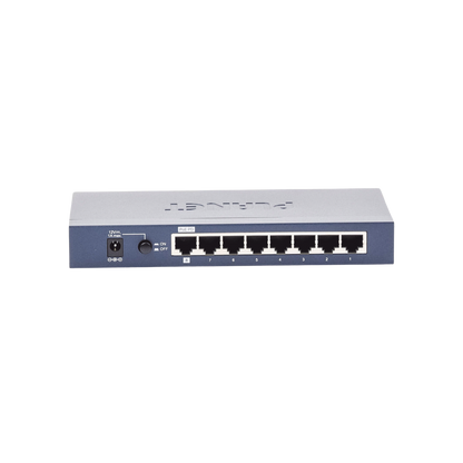Switch Administrable de Escritorio de 8 Puertos Gigabit/ 2 Puertos SFP / 20 Gbps Switching / PoE In 802.3af/at / Dual Power DC + PoE / VLAN Q-in-Q / IPv6/IPv4/  Administración Remota con CloudNMS