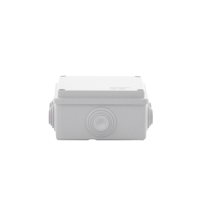 Caja Estanca de PVC Para Derivación y Conexión, 6 Entradas, Tapa Atornillada,100x100x50 mm (Área Interna), Uso Exterior IP55, Material que no Propaga el Fuego y Libre de Hálogenos