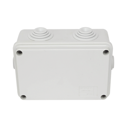 Caja Estanca de PVC Para Derivación y Conexión, 6 Entradas, Tapa Atornillada, 120x80x50 mm (Área interna), Uso Exterior IP55, Material que no Propaga el Fuego y Libre de Hálogenos