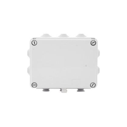 Caja de derivación de PVC Auto-extinguible con 10 entradas, tapa atornillada, 190 x 140 x 70 MM, Para Exterior (IP55)