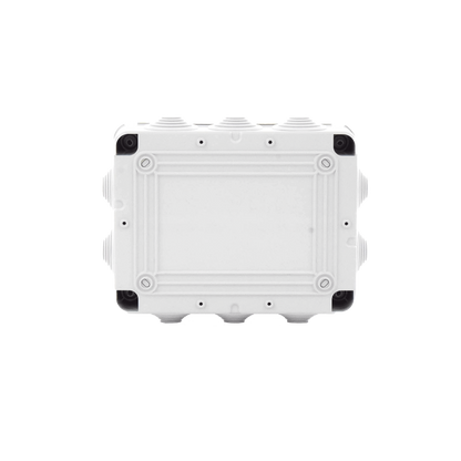 Caja de derivación de PVC Auto-extinguible con 10 entradas, tapa atornillada, 190 x 140 x 70 MM, Para Exterior (IP55)