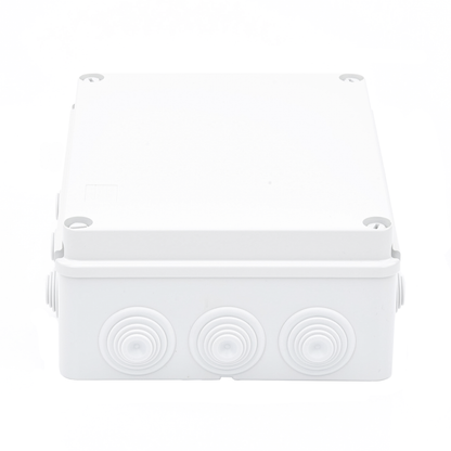 Caja Estanca de PVC Para Derivación y Conexión, 12 Entradas, Tapa Atornillada, 240x190x90 mm (Área interna), Uso Exterior IP55, Material que no Propaga el Fuego y Libre de Hálogenos
