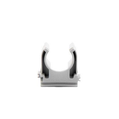 Soporte de presión (Abrazadera), PVC Auto-extinguible, abierto para tubería de 20 mm