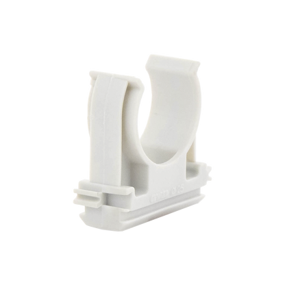 Soporte de presión (Abrazadera), PVC Auto-extinguible, abierto para tubería de 25 mm