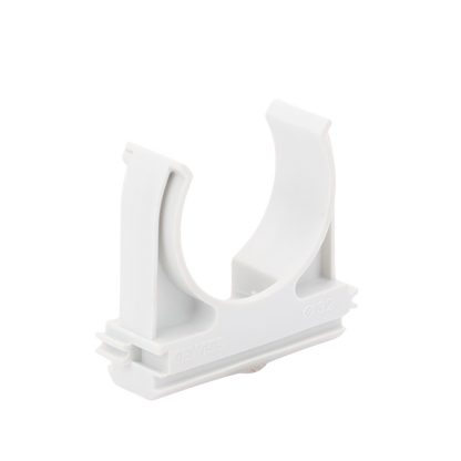 Soporte de presión (Abrazadera), PVC Auto-extinguible, abierto para tubería de 32 mm