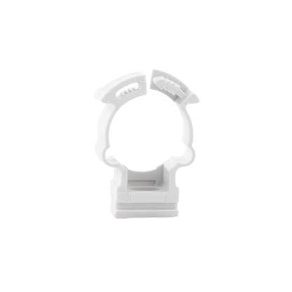 Soporte de collar (Abrazadera), PVC Auto-extinguible, cerrado para tubería de 20 mm