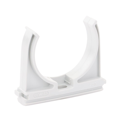 Soporte de presión (Abrazadera), PVC Auto-extinguible, abierto para tubería de 50 mm
