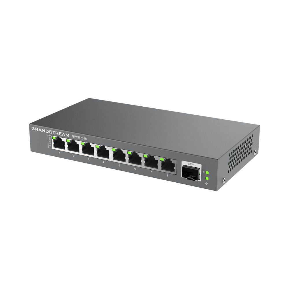 Switches de red Multi-Gigabit de 2.5G No Administrable / 8 Puertos RJ45 de 100/1000/2500Mbps / 1 puerto de fibra SFP+