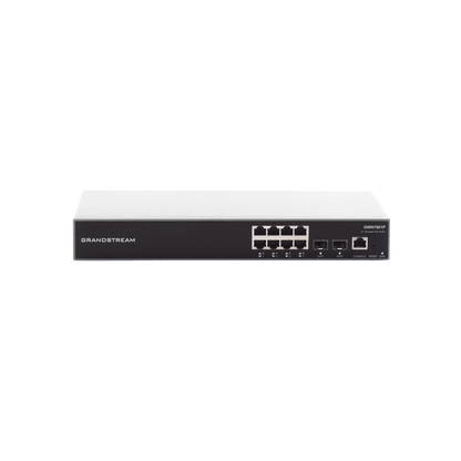 Switch PoE+ Gigabit Administrable / 8 puertos 10/100/1000 Mbps + 2 Puertos SFP Uplink / Hasta 120W / Compatible con GWN Cloud.