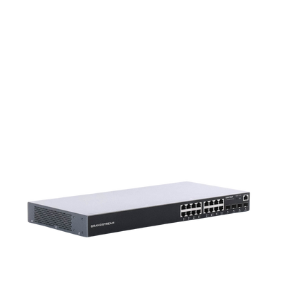 Switch Gigabit PoE+ Administrable / 16 puertos 10/100/1000 Mbps + 4 Puertos SFP Uplink / Hasta 240W / Compatible con GWN Cloud.