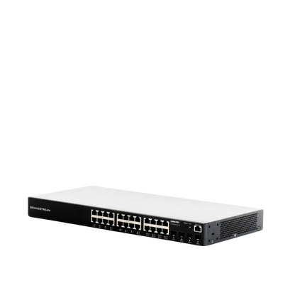 Switch Gigabit Administrable / 24 puertos 10/100/1000 Mbps + 4 Puertos SFP Uplink / Compatible con GWN Cloud.