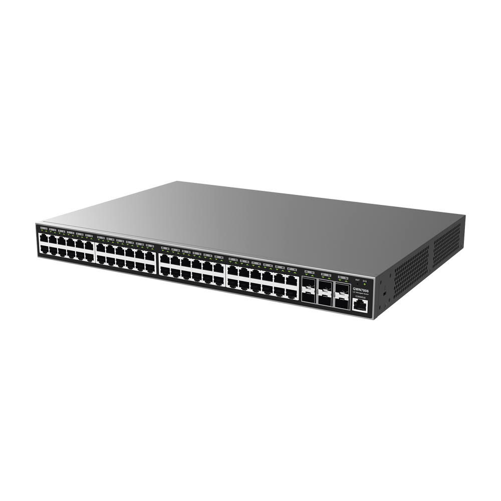 Switch Gigabit  Administrable / 48 puertos 10/100/1000 Mbps + 6 Puertos SFP+ / Compatible con GWN Cloud.
