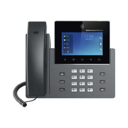 Videoteléfono IP GXV3450 para Android / Pantalla Táctil Capacitiva de 5 Pulgadas 1280 x 720 / Cámara CMOS de 2 Megapíxeles / Wi-Fi 5 y Bluetooth 5.0 / 16 Líneas SIP / PoE/PoE+ / Android 11 / Videoconferencia HD 720p
