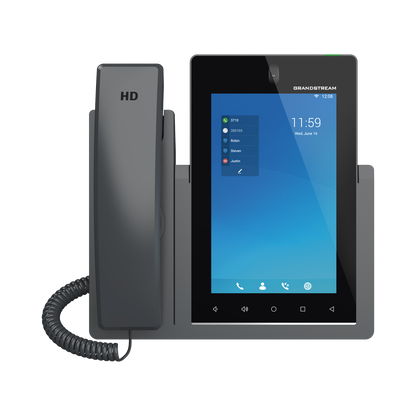 Teléfono IP Android 11, 16 líneas SIP con 16 cuentas, pantalla táctil  7", puertos Gigabit, Wi-Fi, Bluetooth, PoE, codec Opus, IPV4/IPV6 con gestión en la nube GDMS