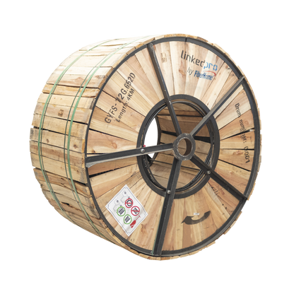 Carrete de 4 Kilómetros (13123.36 Pies) de Fibra Óptica para Exterior G.652D, Armada, Monomodo de 12 Hilos, Loose Tube, Color Negro, para Instalación en Ducto Subterráneo o Enterrado Directo