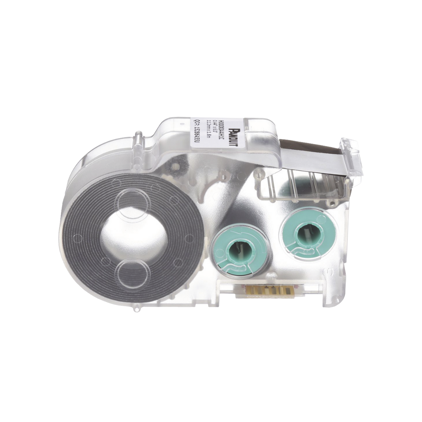 Casete de Etiquetas de Poliolefina de Cinta Continua, Tubo Termocontráctil, 11.2 mm de Ancho, 2.4 Metros (7.87 Pies) de Largo, Para Cables de 2 a 6.4 mm (16-10 AWG) de Diámetro, Color Blanco