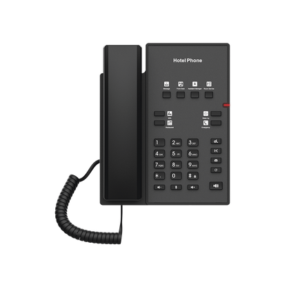 Teléfono IP para Hotelería, profesional con 8 teclas programables para servicio rápido, plantilla personalizable con PoE
