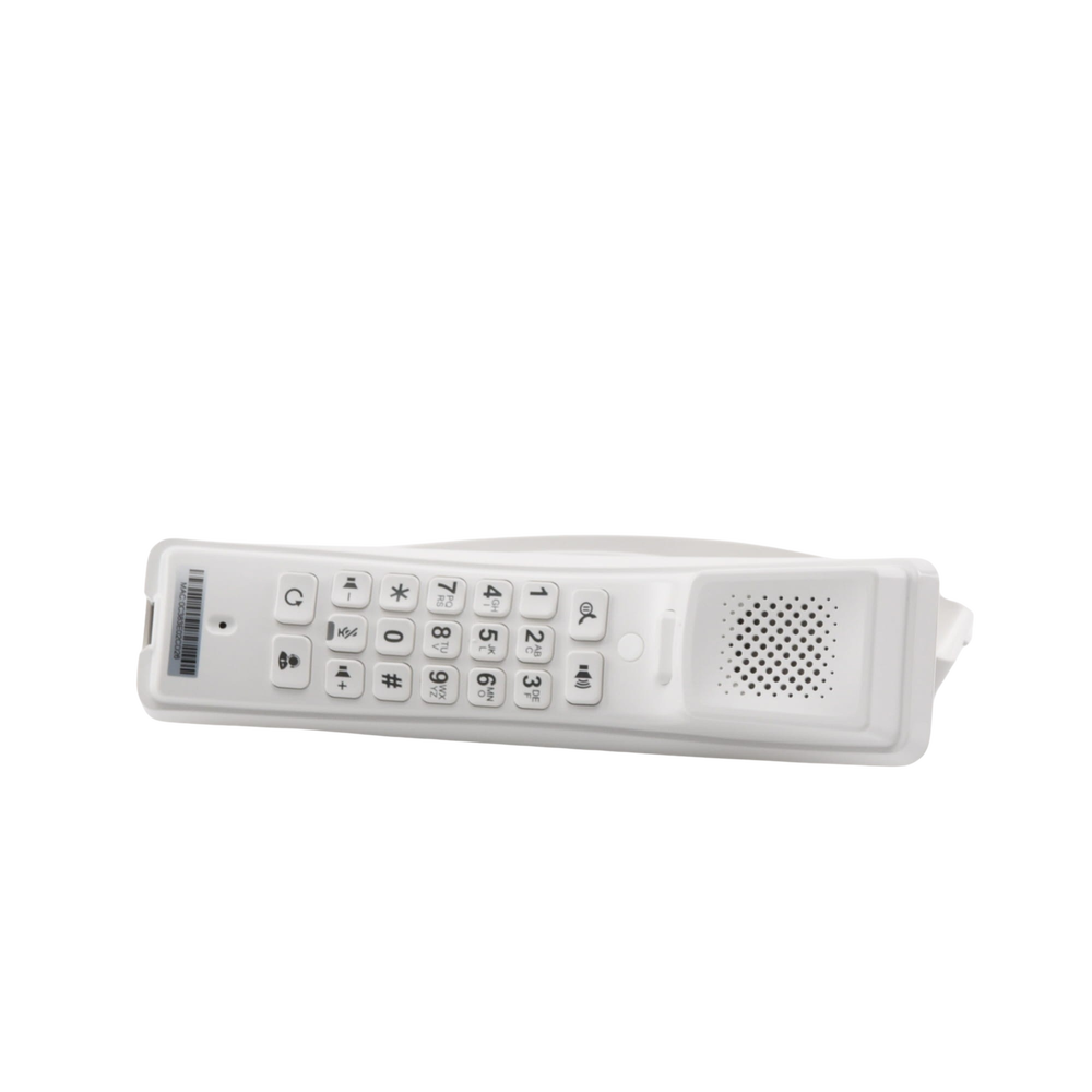 Teléfono IP profesional para Hotelería, montaje en pared,  teclado numérico estándar, conferencia de 3 vías, Opus y PoE.