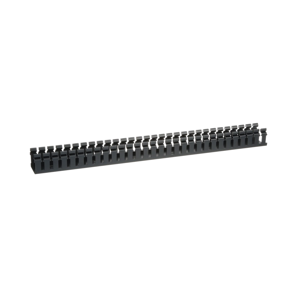 Canaleta Ranurada de PVC sin Tapa, Tipo H (Tapa Abisagrada), 55.1 mm de Ancho, 50.3 mm de Alto y 1828.8 mm de Largo, Color Negro
