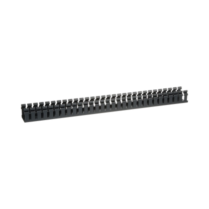 Canaleta Ranurada de PVC sin Tapa, Tipo H (Tapa Abisagrada), 55.1 mm de Ancho, 50.3 mm de Alto y 1828.8 mm de Largo, Color Negro