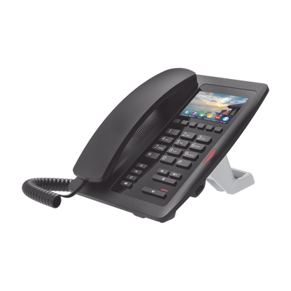 (H5W Color Negro)Teléfono IP WiFi para Hotelería, profesional de gama alta con pantalla LCD de 3.5 pulgadas a color, 6 teclas programables para servicio rápido (Hotline) PoE