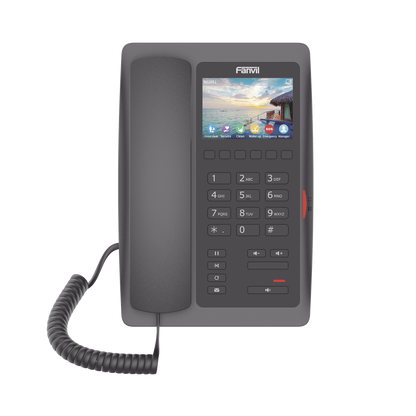 (H5W Color Negro)Teléfono IP WiFi para Hotelería, profesional de gama alta con pantalla LCD de 3.5 pulgadas a color, 6 teclas programables para servicio rápido (Hotline) PoE