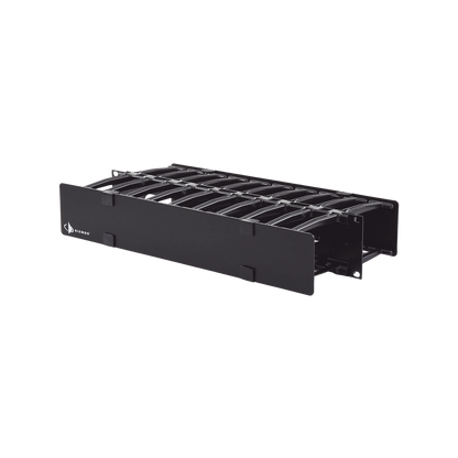 Organizador de Cable Horizontal RouteIT, Doble, Para Rack de 19in, 4in de profundidad, 2UR