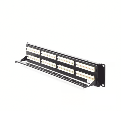 Patch Panel UTP HD6 Categoría 6, de 48 puertos, Angulado para alta densidad de puertos, 2UR