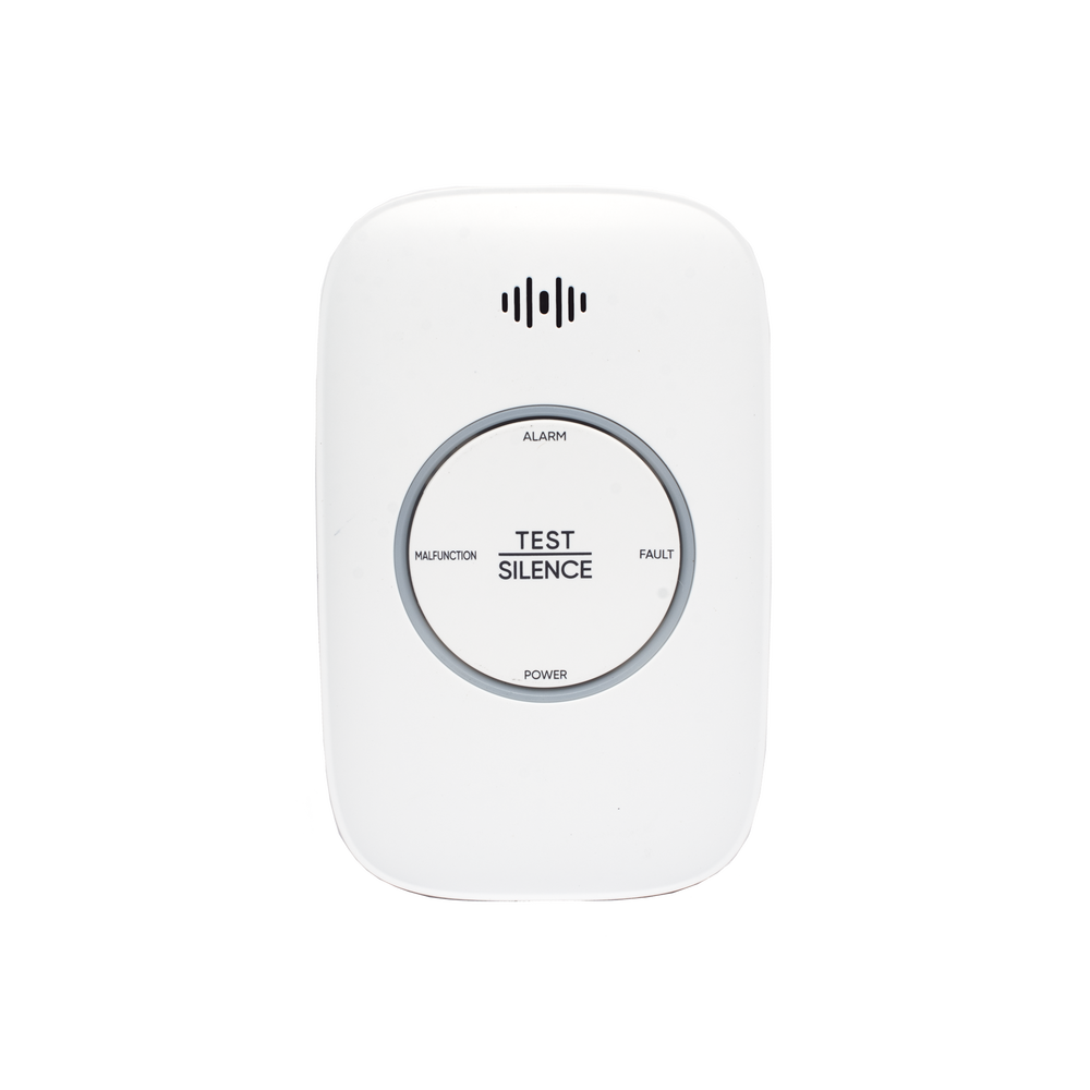 (HikFire) Detector de Gas Natural Metano (CH4) / Alarma Temprana / Salida para cierre de Válvula y/o  activación de Ventilador / Protección IP30 / Alarma de 70dB a 115dB a 1 metro de distancia