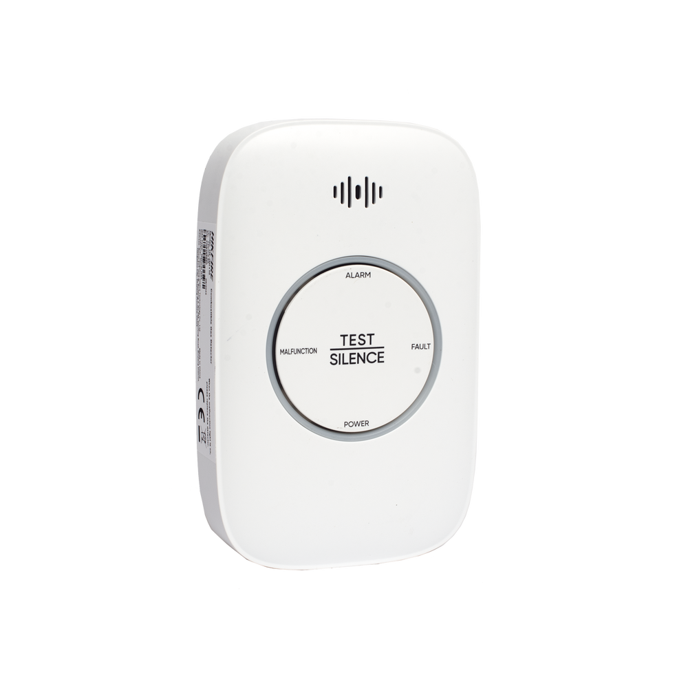 (HikFire) Detector de Gas Natural Metano (CH4) / Alarma Temprana / Salida para cierre de Válvula y/o  activación de Ventilador / Protección IP30 / Alarma de 70dB a 115dB a 1 metro de distancia
