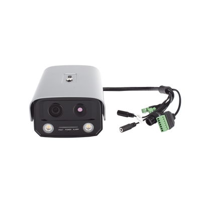 (HikFire) Cámara IP de Detección Térmica de Incendios / Detección de Llamas y Temperaturas Anormales / 4 Megapíxel (Lente Óptico) + 1 Megapíxel (Lente Térmico) / Compatible con Hik-Connect