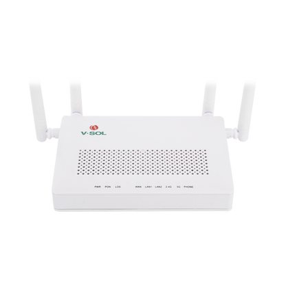ONU Dual G/EPON con Wi-Fi AC de doble banda, 1 puerto SC/UPC + 2 puertos LAN Gigabit + 1 puerto FXS