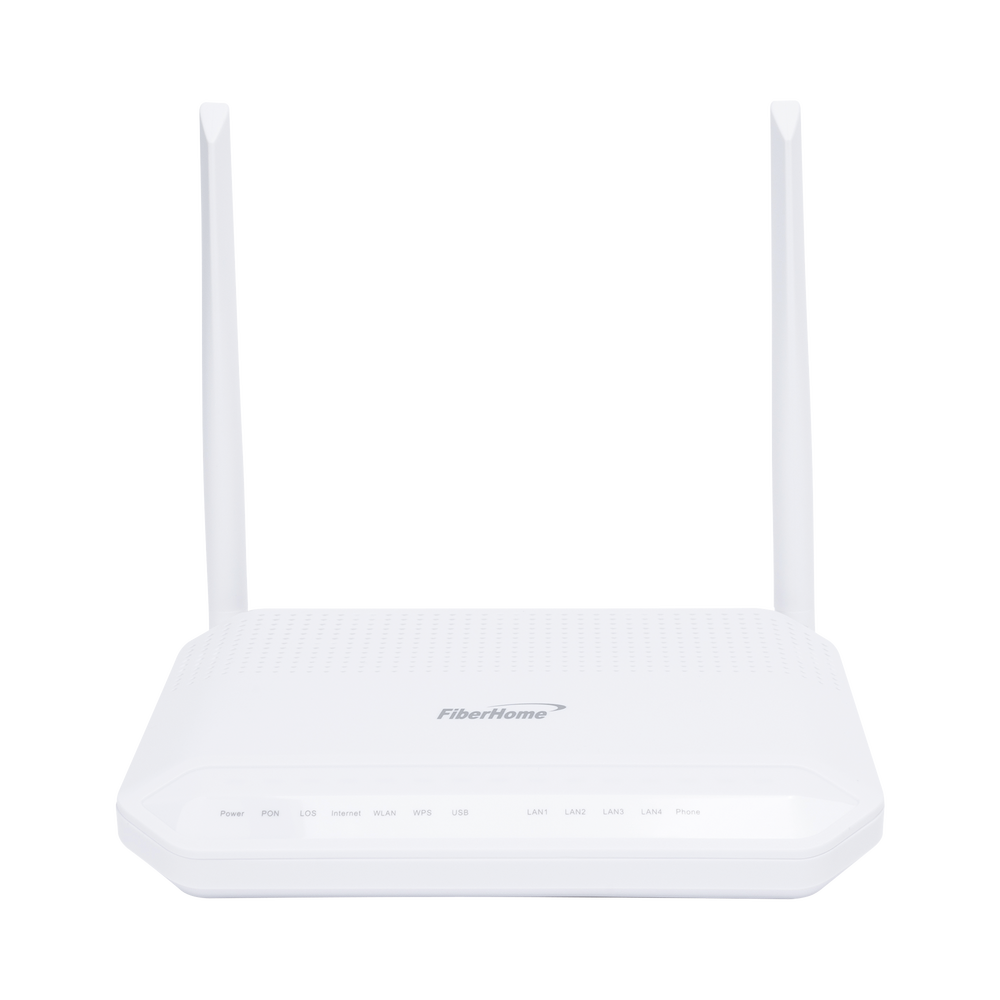 ONU GPON WiFi (2.4/5 GHz), 2 Antenas de 5 dBi, Compatible con OLTs de Terceros, MIMO 2x2, 4 puertos Gigabit + 1 POTS + USB, conector SC/UPC, (Gestión WAN desde la Interfaz de la ONU)