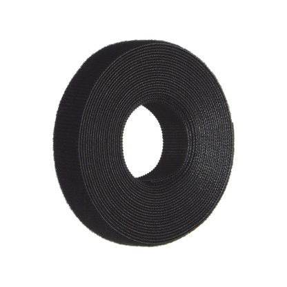 Rollo de Cinta de Contacto, de 15 Pies (4.5m) de Largo, 19.1 mm de Ancho, Color Negro