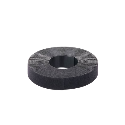 Rollo de Cinta de Contacto, de 15 Pies (4.5m) de Largo, 19.1 mm de Ancho, Color Negro