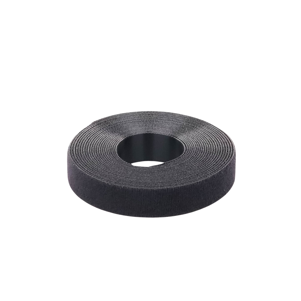 Rollo de Cinta de Contacto, de 15 Pies (4.5m) de Largo, 19.1 mm de Ancho, Color Negro