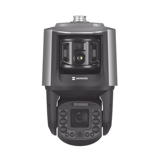 [TandemVu] PTZ IP Bi-Espectral / Térmica (384 X 288 / 25 mm) + Óptica PTZ (4 MP / 40X Zoom) + Óptica Fija (4 MP / 12.4 mm) / Alerta Visual y Audible / Protección Perimetral / 36 VCD / 24 VCA / PoE++ / IP67
