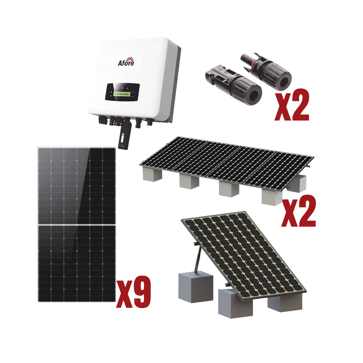 Kit Solar Interconexion  / 5kW  220Vca / Inversor AFORE / Montaje Incluido
