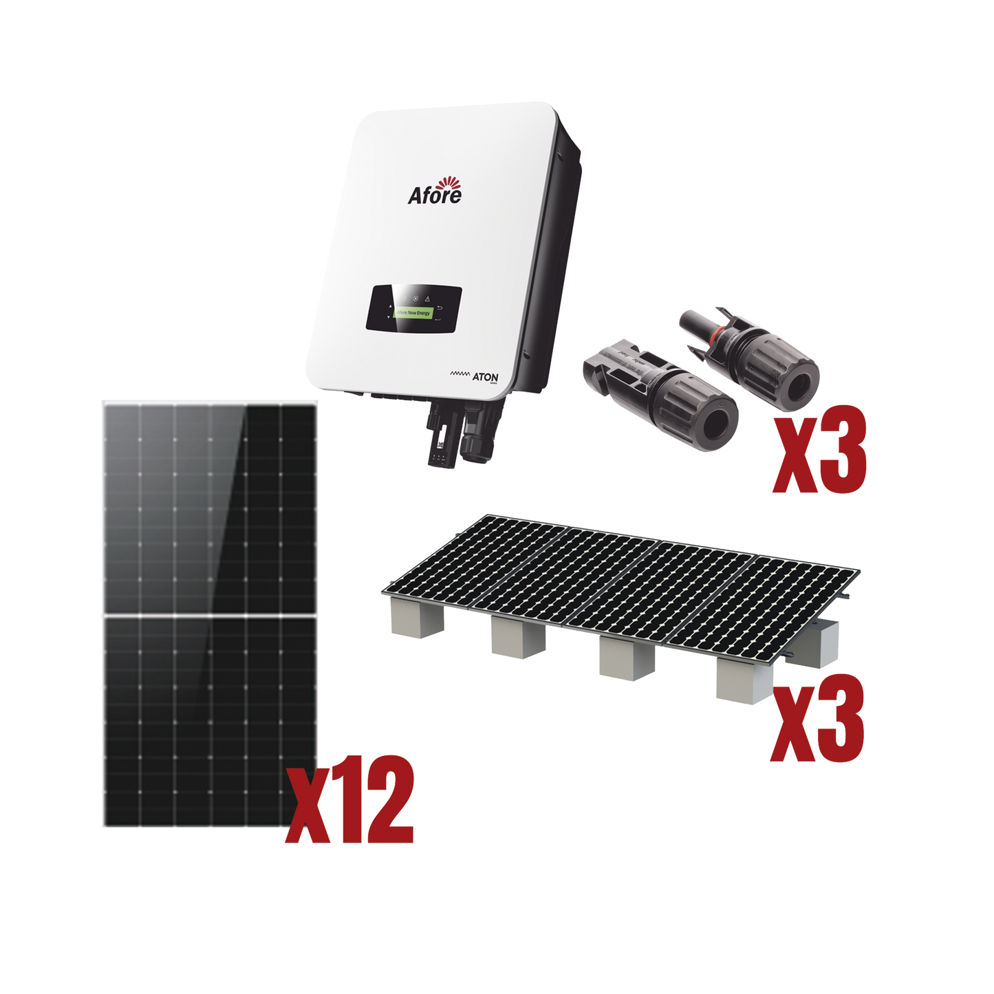 Kit Solar Interconexion  / 7kW  220Vca / Inversor AFORE / Montaje Incluido