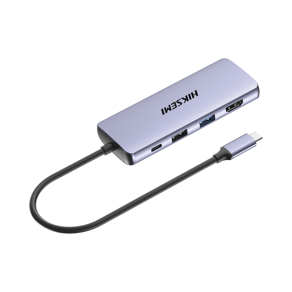 Hub (Adaptador) USB - C / 8 en 1 / 1 Salida HDMI (4K) / 1 Salida USB 2.0 / 3 Salidas USB 3.0 / 1 Salida SD (Memoria SD) / 1 Salida TF (Micro SD) / 1 Entrada USB - C (Carga Rapida / 100 Watts)