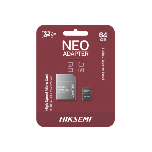 Memoria microSD con Adaptador Ideal para Celular o Tablet / 64 GB / Multipropósito