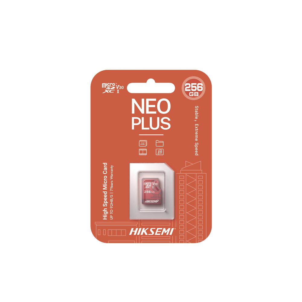 Memoria microSD / Clase 10 de 256 GB / Especializada Para Videovigilancia (Uso 24/7) / Compatibles con cámaras HIKVISION y Otras Marcas / 95 MB/s Lectura / 55 MB/s Escritura